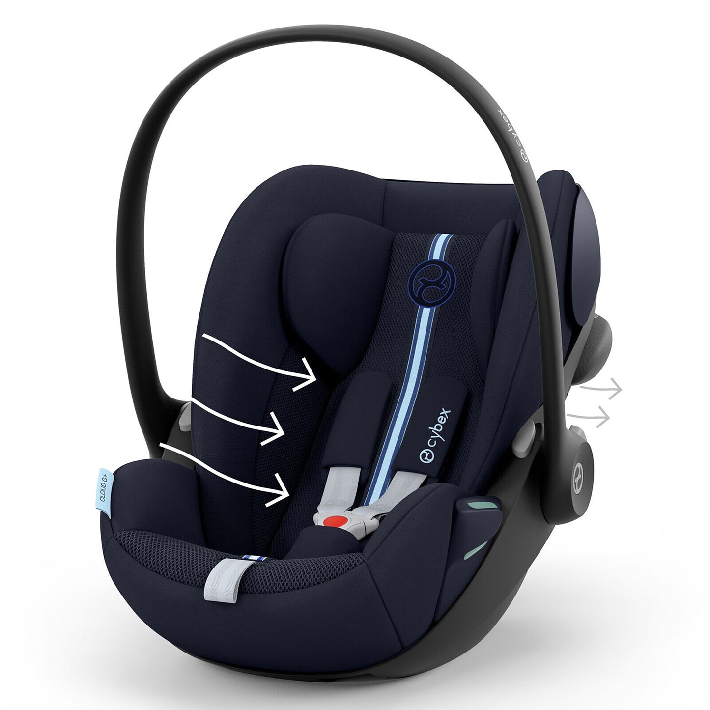 Siège auto Cybex Cloud G Plus bleu nuit avec poignée relevée