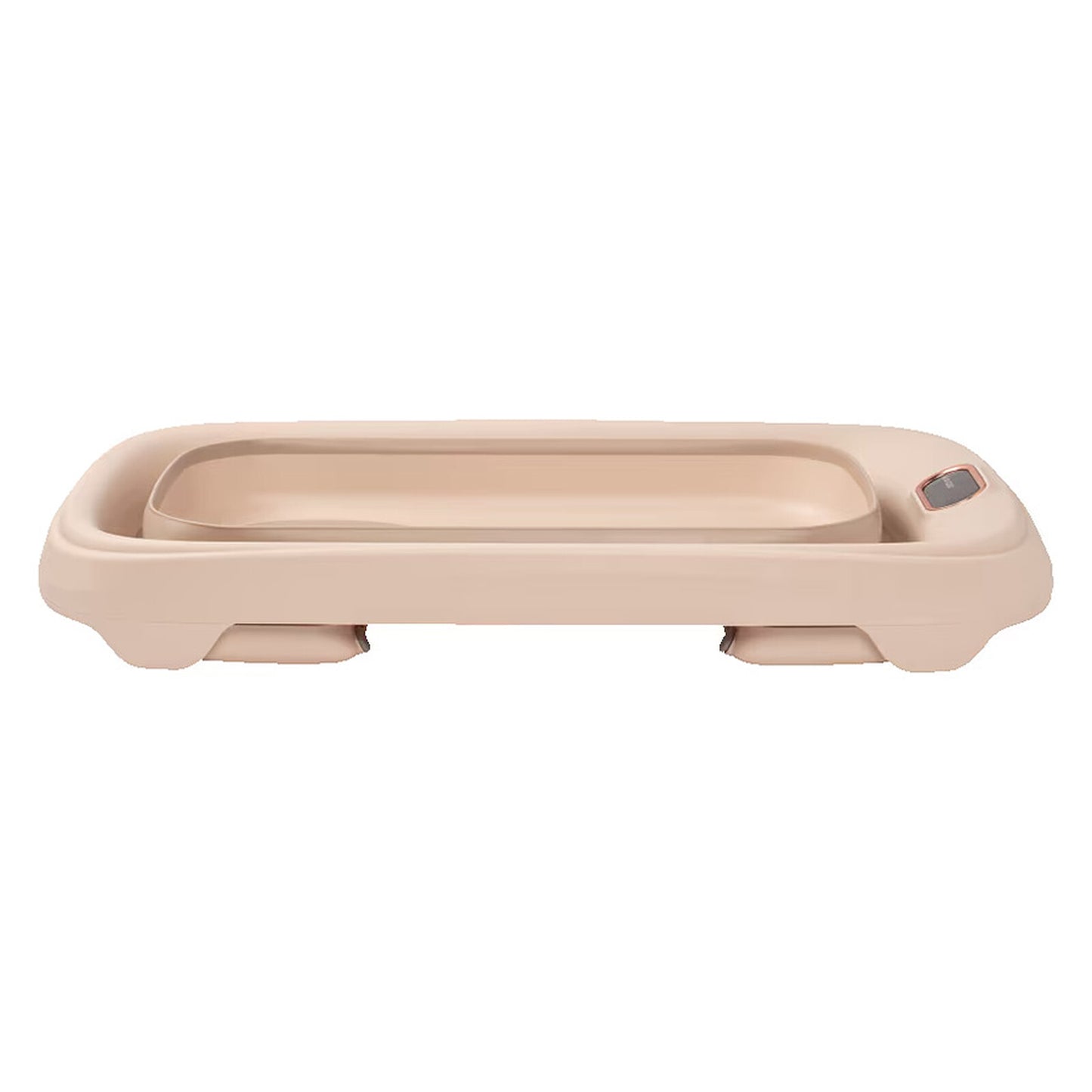 Baignoire Indigo Plus de Maxi-Cosi pliée à plat, vue de dessus, compacte et facile à ranger après utilisation.