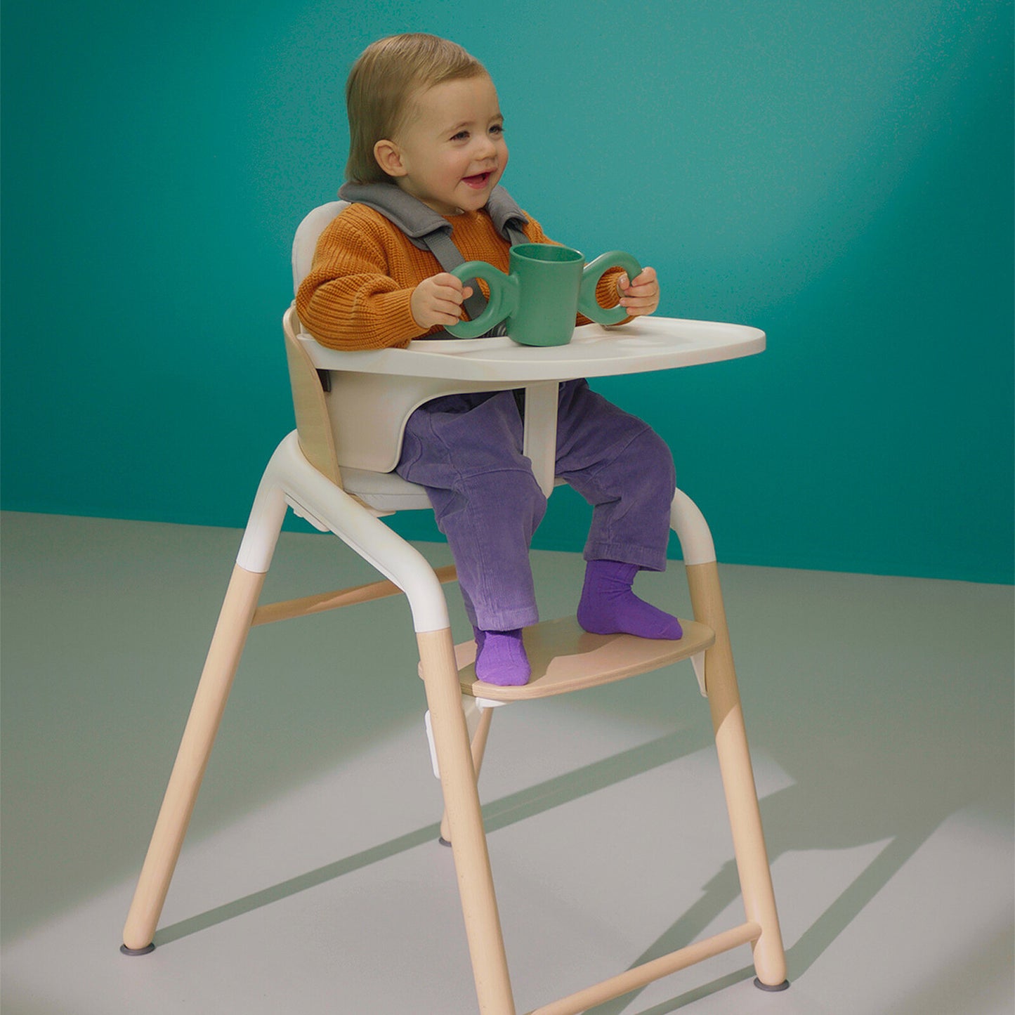 Chaise haute Béaba Up & Down design épuré made in France