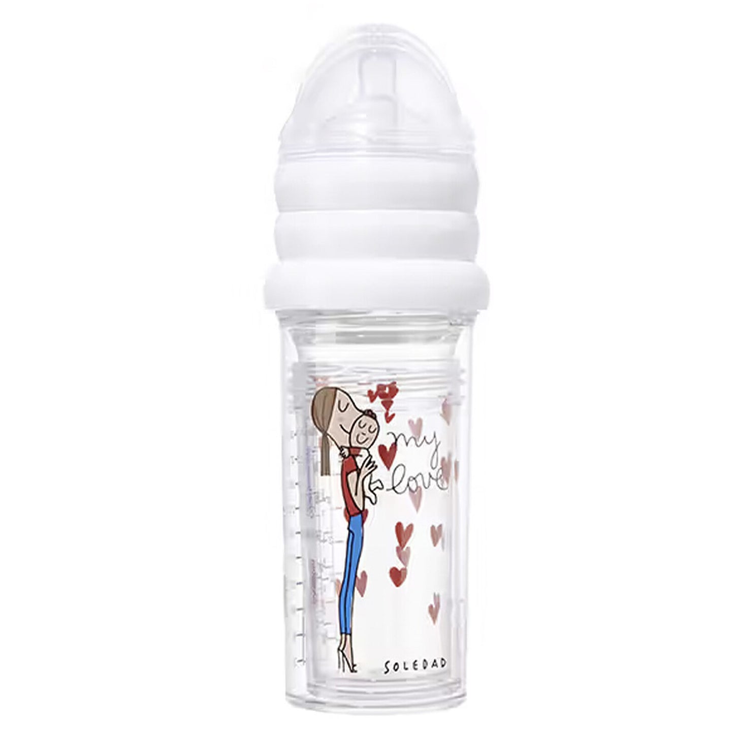 Détail anti-colique et graduation 10 ml des biberons My Love