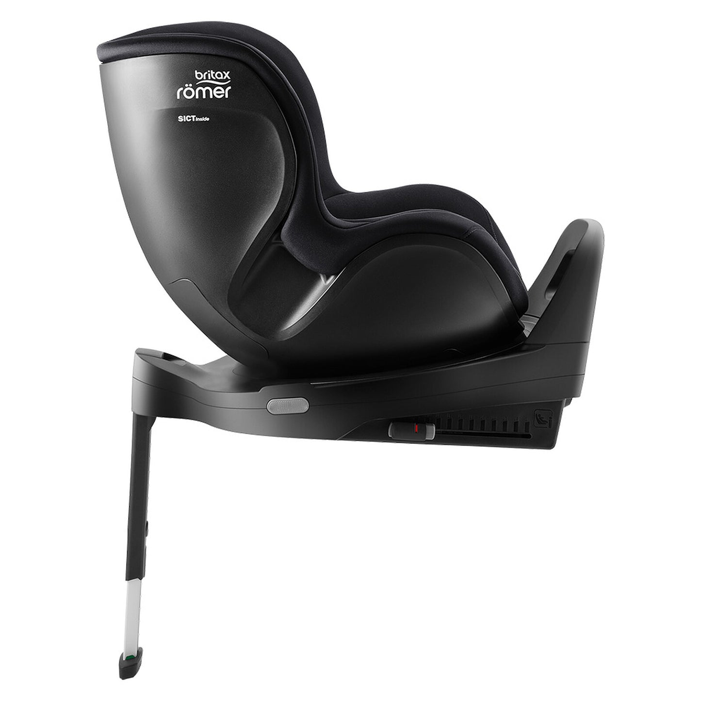 Siège auto Britax Römer DUALFIX PRO Classic i-Size Deep Black – vue latérale sécurisée pour bébé