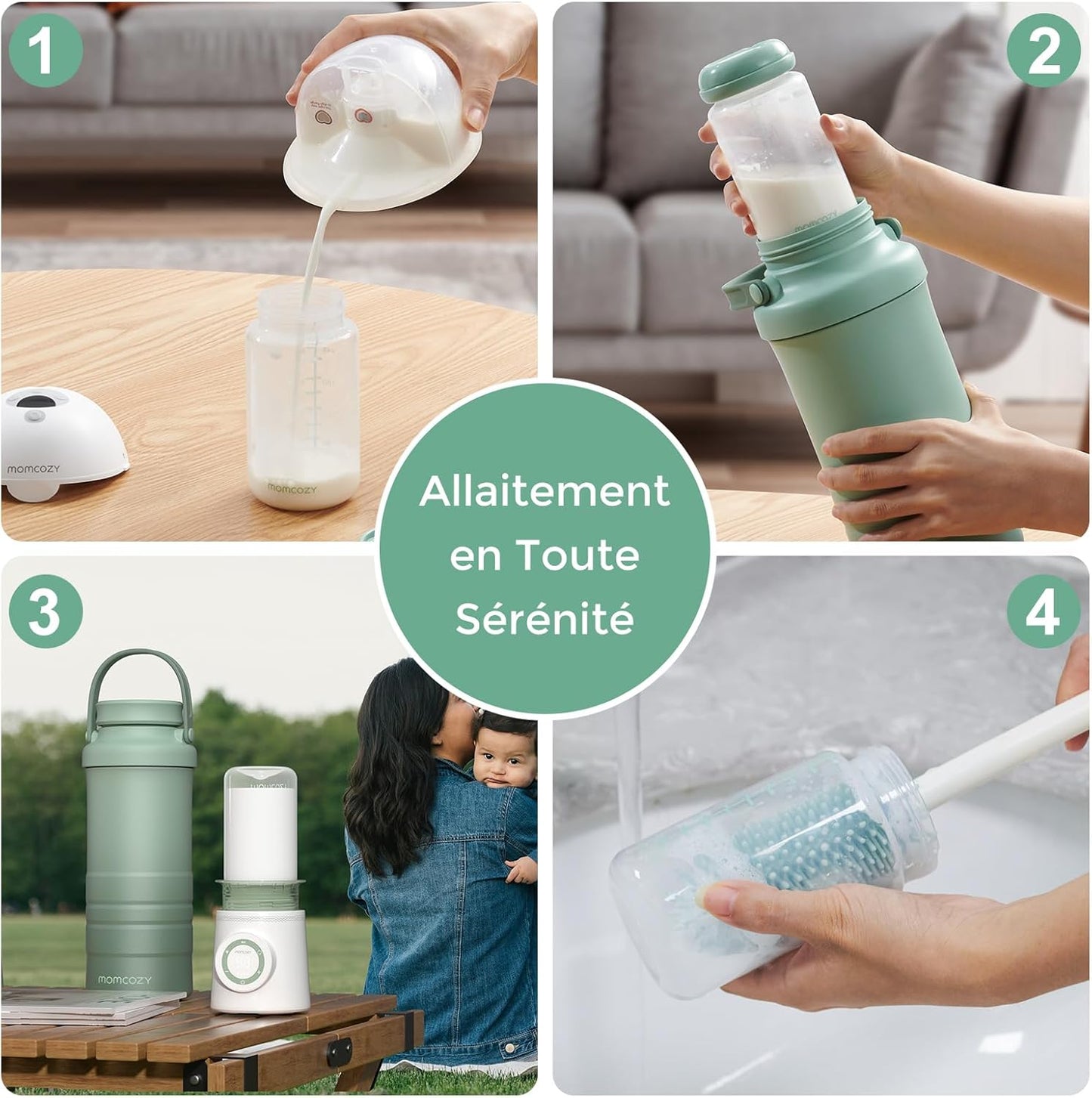 : Glacière Momcozy capacité 628 ml avec tube de refroidissement