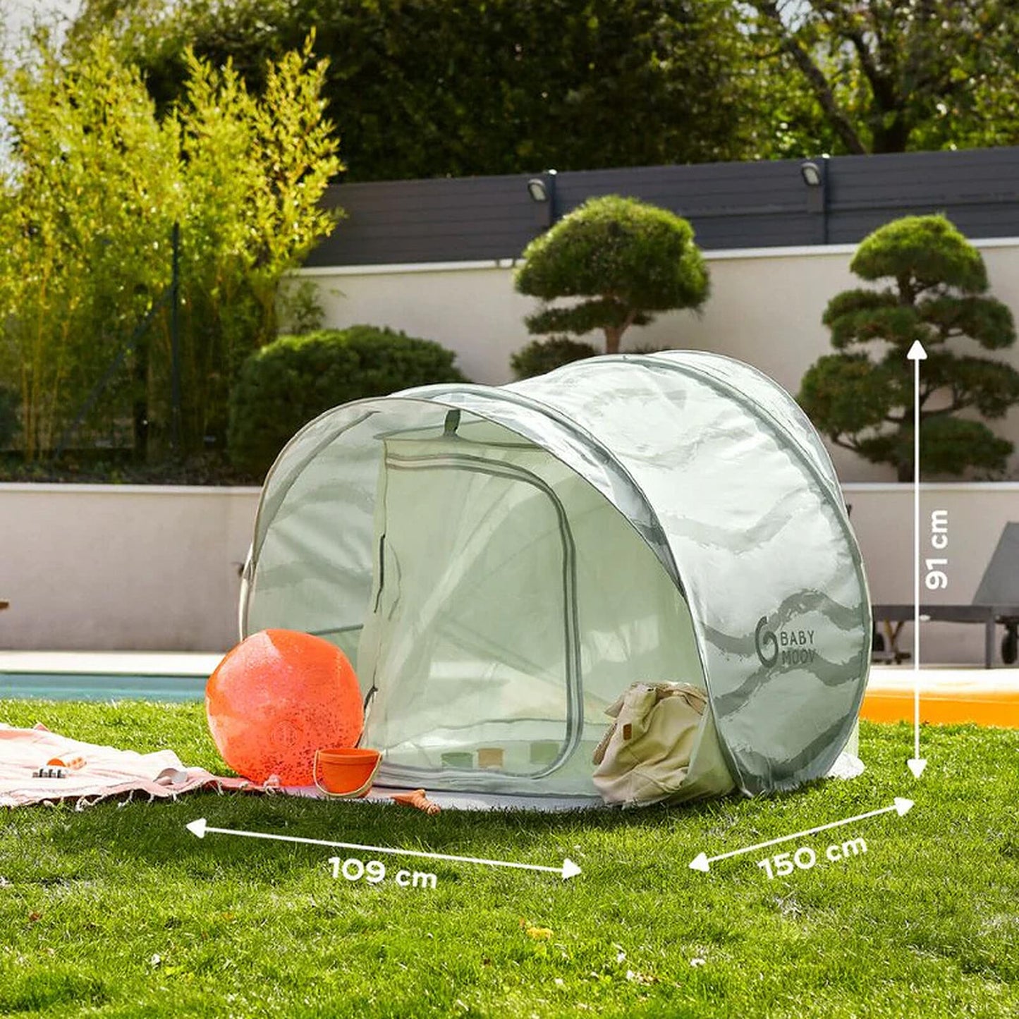 Tente Moov & Protect avec moustiquaire et auvent orientable