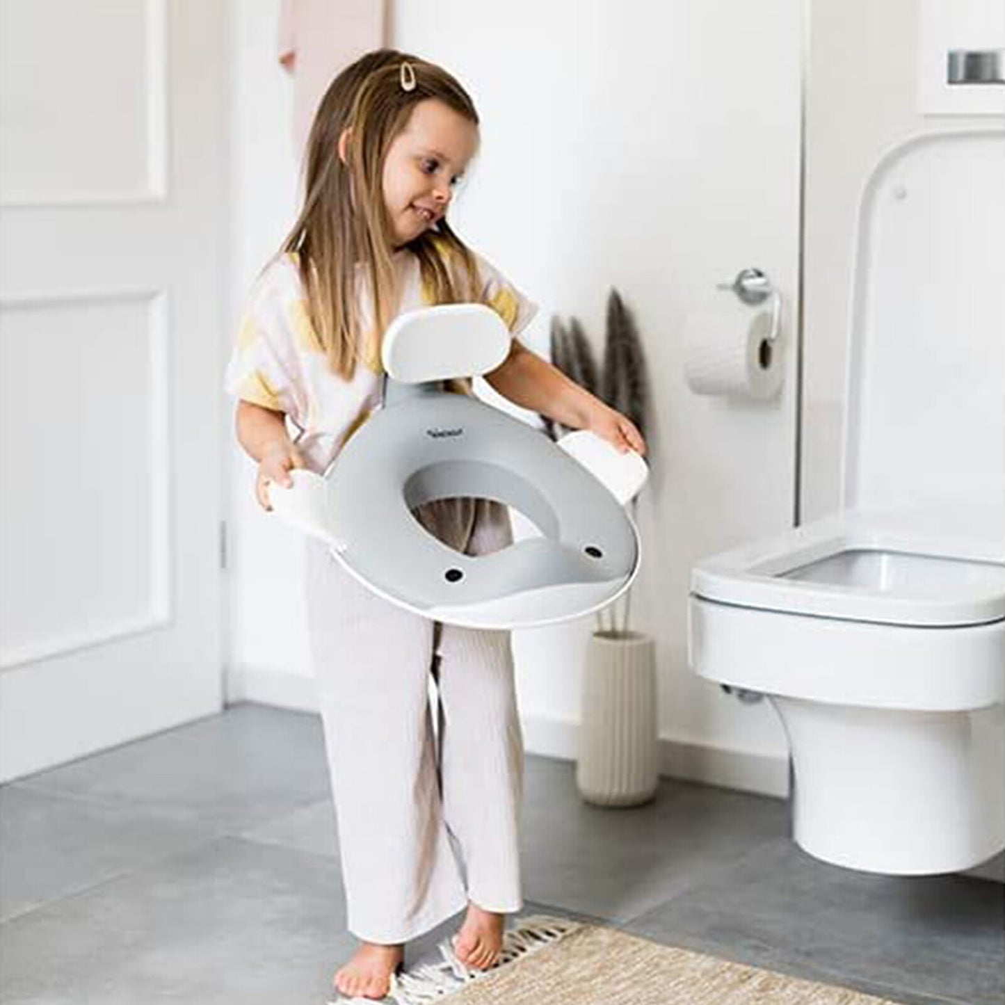 Réducteur de toilette enfant stable et confortable gris foncé Kindsgut