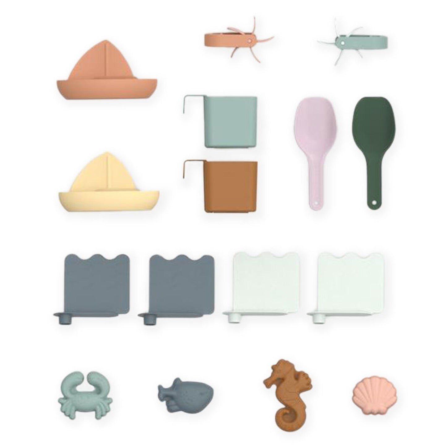 Figurines animaux marins (crabe, baleine, hippocampe, coquillage) – Liewood