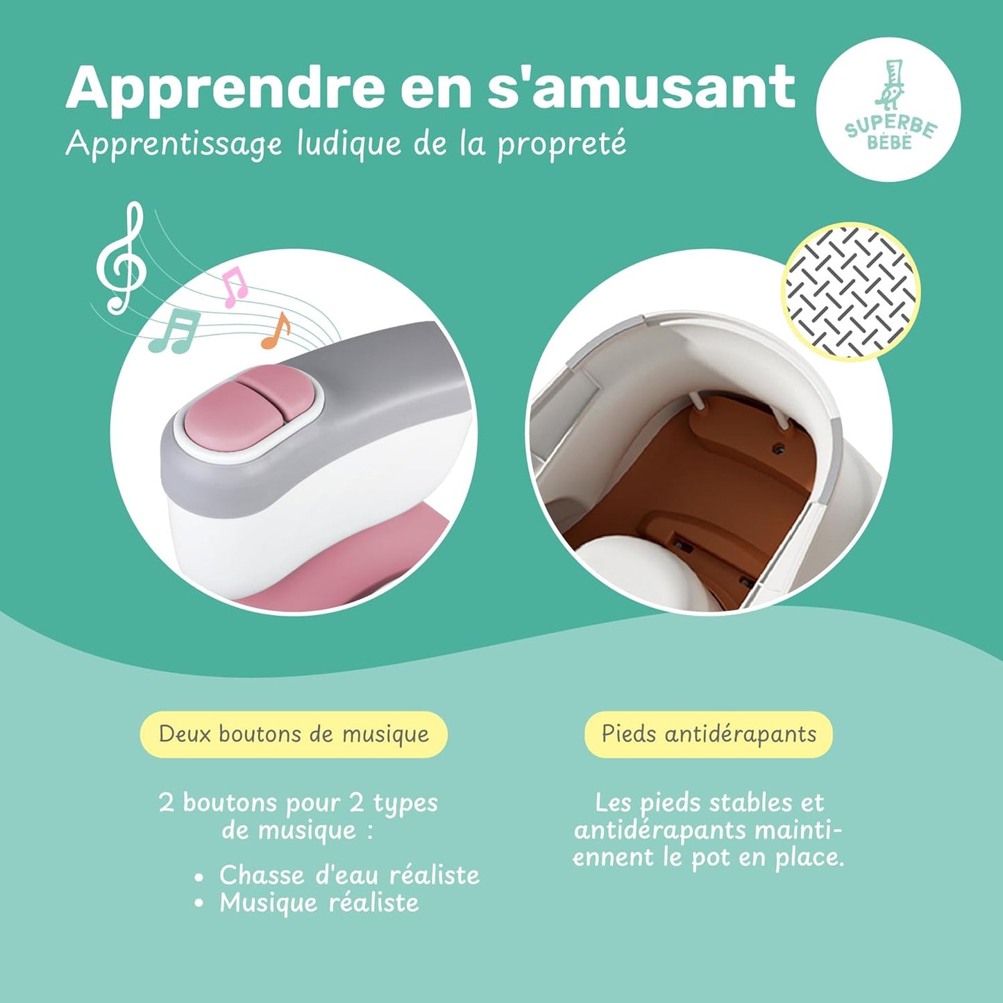Toilette bébé enfant avec cuvette amovible facile à nettoyer