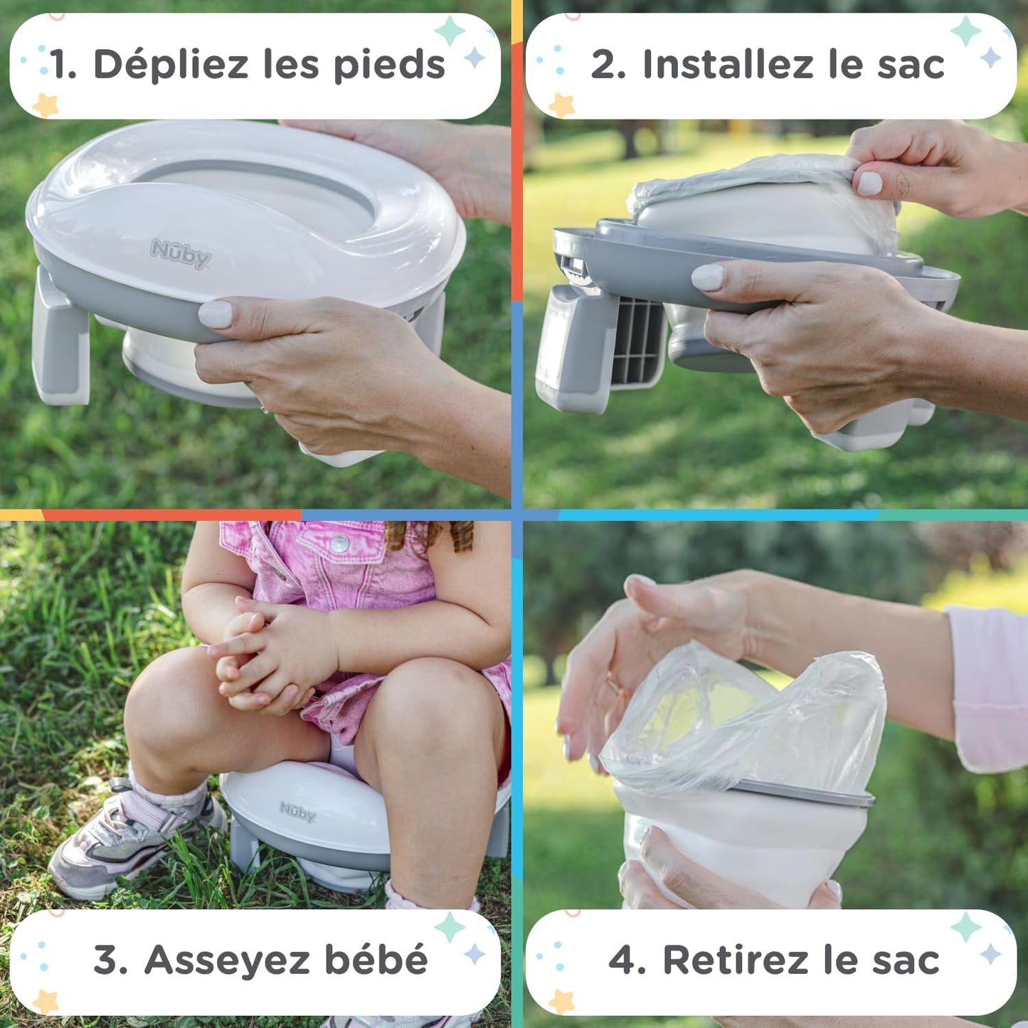 Toilette enfant Nuby portable avec sac de transport et accessoires