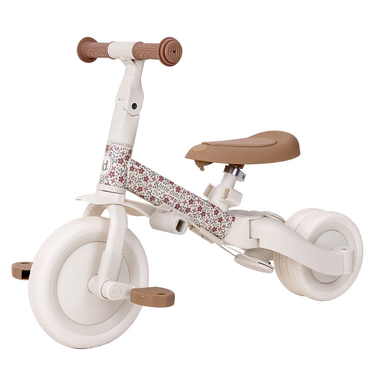 Détail du siège et du guidon du tricycle Little Dutch Off White