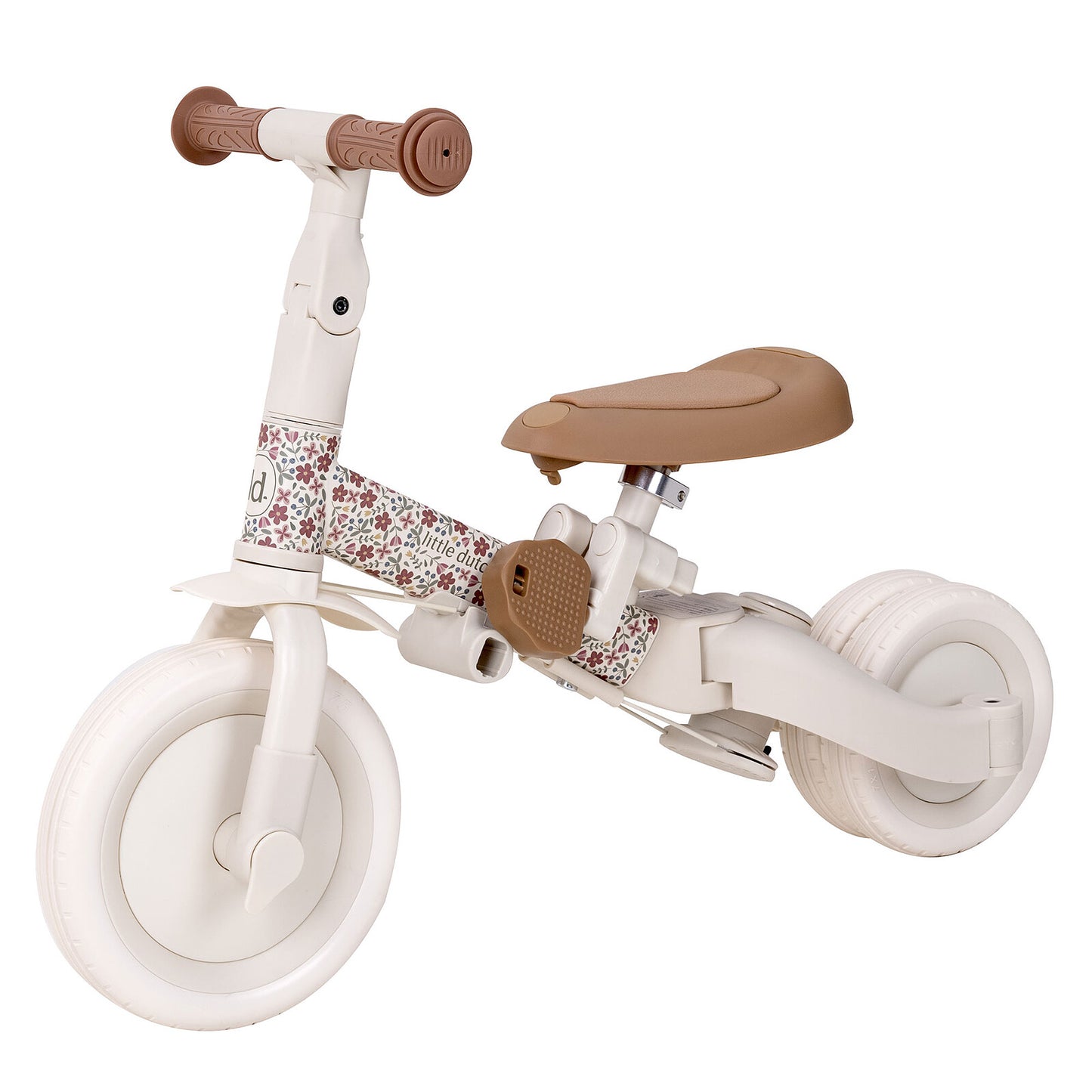 Tricycle transformable en draisienne Little Dutch couleur crème