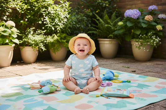 Tapis extérieur bébé : jouer en plein air en toute sécurité