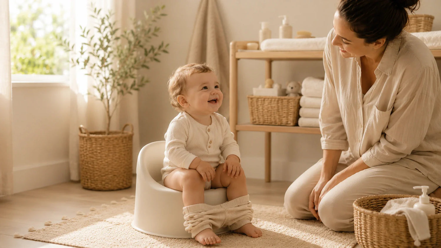 Collection de pots et réducteurs de toilettes pour bébé, ergonomiques et stables pour accompagner l'apprentissage de la propreté en douceur