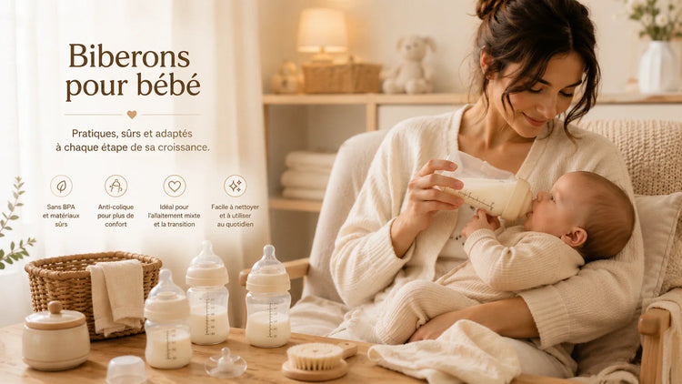 Collection de biberons et tétines pour bébé, doux et sécurisés pour accompagner l'alimentation de votre enfant dès la naissance