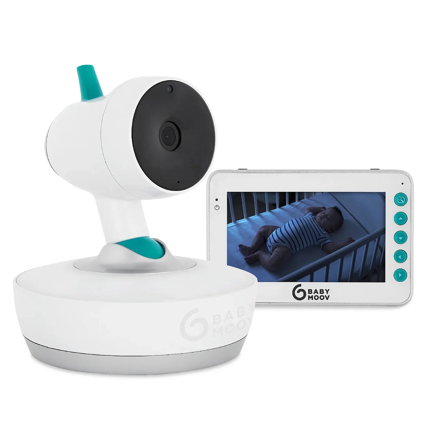 Babyphone et moniteur vidéo pour bébé avec caméra et écran de surveillance.