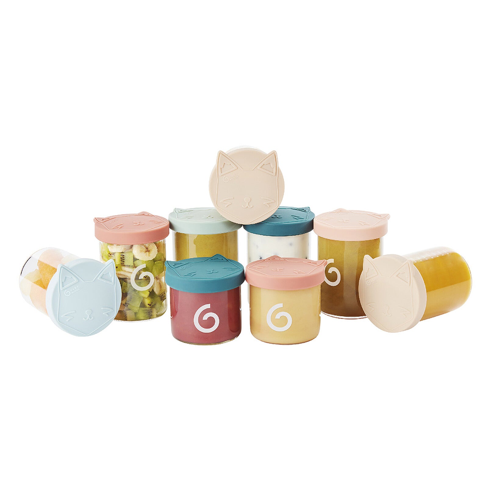Lot de 9 bols ISY BOWLS Babymoov en verre pour repas de bébé
