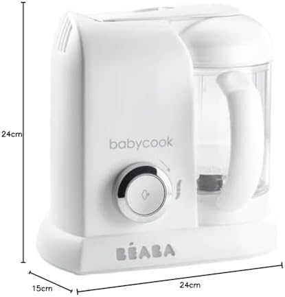 BÉABA, Babycook Solo, Robot Bébé 4 en 1 Mixeur-Cuiseur, Cuisson Vapeur, Diversification alimentaire, Petits pots bébé maison, White/Silver|B07N12NWHD