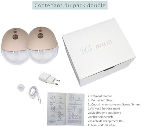 Tire-lait électrique sans fils et connecté, tire-lait mains libres et portable avec 4 modes et 10 niveaux de puissance d'aspiration.|B0CPQ4NGS4