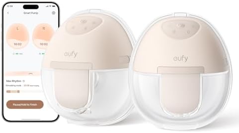 Tire-lait portable eufy S1 Pro, électrique avec technologie chauffante, coque de charge portable, rythmes intelligents via application, aspiration de qualité hospitalière, sans fuite et silencieux|B0DCZKZDJK