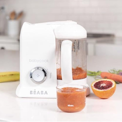 BÉABA, Babycook Solo, Robot Bébé 4 en 1 Mixeur-Cuiseur, Cuisson Vapeur, Diversification alimentaire, Petits pots bébé maison, White/Silver|B07N12NWHD