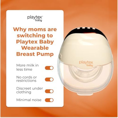 Playtex Baby Tire-lait électrique (modèle portable H15), pompe mains libres dans le soutien-gorge, 3 modes, 12 niveaux, fonctionnement silencieux, capacité de 180 ml|B0GSW3J2HD