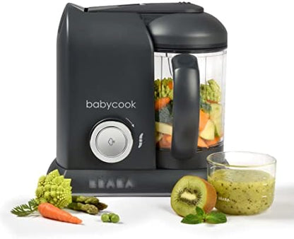 BÉABA, Babycook Solo, Robot Bébé 4 en 1 Mixeur-Cuiseur, Cuisson Vapeur, Diversification alimentaire, Petits pots bébé maison, White/Silver|B07N12NWHD