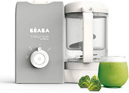 BÉABA, Babycook Solo, Robot Bébé 4 en 1 Mixeur-Cuiseur, Cuisson Vapeur, Diversification alimentaire, Petits pots bébé maison, White/Silver|B07N12NWHD