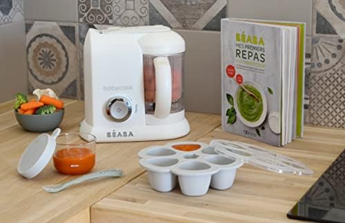 BÉABA, Babycook Solo, Robot Bébé 4 en 1 Mixeur-Cuiseur, Cuisson Vapeur, Diversification alimentaire, Petits pots bébé maison, White/Silver|B07N12NWHD