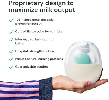 Willow Go Tire-lait mains libres – Tire-lait portable – Portable, électrique, sans fil, et 9 niveaux de puissance d'aspiration de qualité hospitalière – Essentiels post-partum – Double tire-lait|B0B2SK47X6