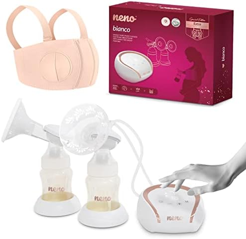 Neno Blanc Double tire-lait électrique avec corset Neno LIBERO - Double pompe à lait 3 modes|B0BP2LTHZV