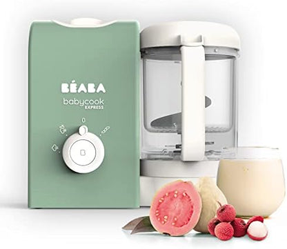 BÉABA, Babycook Solo, Robot Bébé 4 en 1 Mixeur-Cuiseur, Cuisson Vapeur, Diversification alimentaire, Petits pots bébé maison, White/Silver|B07N12NWHD