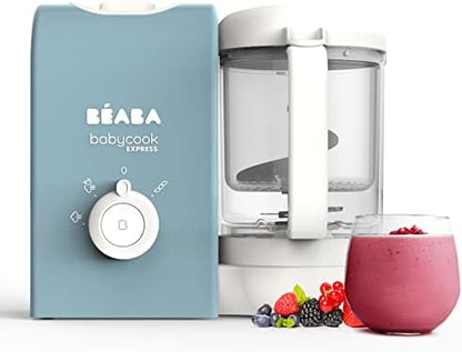 BÉABA, Babycook Solo, Robot Bébé 4 en 1 Mixeur-Cuiseur, Cuisson Vapeur, Diversification alimentaire, Petits pots bébé maison, White/Silver|B07N12NWHD