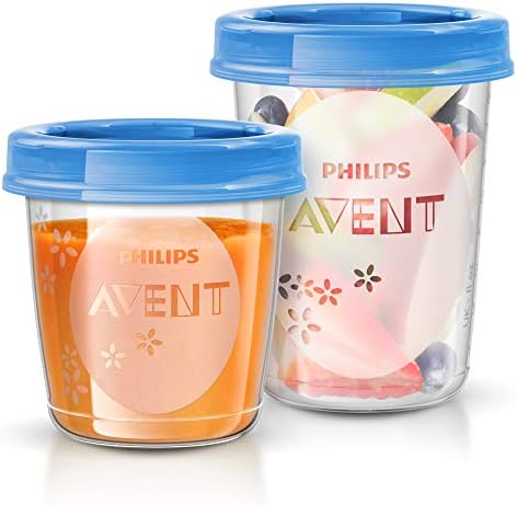 Philips SCF883/01 Robot Cuiseur-Mixeur 4-en-1 pour Bébé + Livret de Recettes + Bol de Rangement 120 ml & Avent - SCF721/20 - Pots de conservation 180 ml et 240 ml avec Couvercles associés|B0859QYK9C