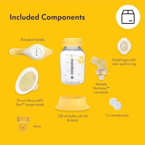 Harmony Flex Manual Breastpump, with 2-Phase Expression Technology, Compact, Lightweight & Ideal for Travelling|B08DBMQSVN