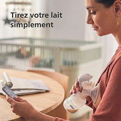 Philips Avent Tire-lait manuel sans BPA, portable et léger, coussin en silicone souple adaptatif de taille unique (Modèle SCF430/01)|B0BCX3BV8W