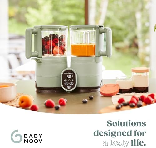 Babymoov Robot Cuiseur Bébé Nutribaby Glass - Bols en Verre - 4 en 1 Mixeur Cuiseur Vapeur, Grande Contenance 1,9L, Cuisson Saine des Aliments, Vert Celadon|B0DPT2532Y