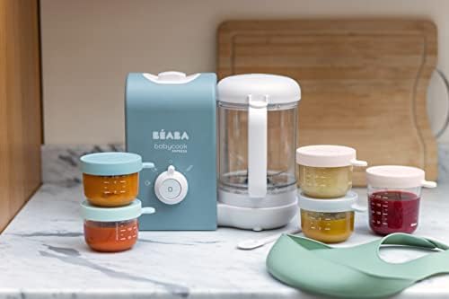 BEABA, Babycook Express, Robot Bébé 4 en 1 Mixeur-Cuiseur, Cuisson Express 15min, Mixage sur-mesure, Cuisson Vapeur Douce et Saine, Décongélation, Texture Homogène, Capacité 1 250 ml, Bleu Baltique|B0BFR7CYZZ