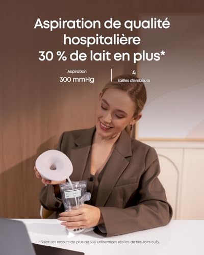 Tire-lait portable eufy S1 Pro, électrique avec technologie chauffante, coque de charge portable, rythmes intelligents via application, aspiration de qualité hospitalière, sans fuite et silencieux|B0DCZKZDJK
