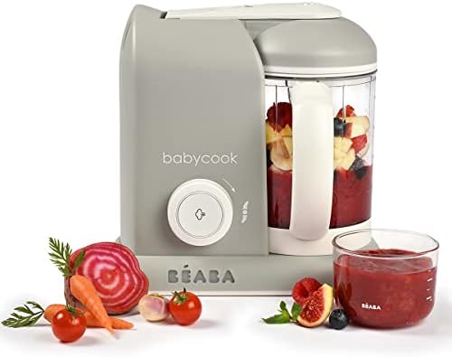 BÉABA, Babycook Solo, Robot Bébé 4 en 1 Mixeur-Cuiseur, Cuisson Vapeur, Diversification alimentaire, Petits pots bébé maison, White/Silver|B07N12NWHD