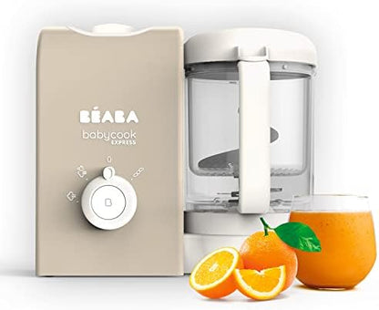 BÉABA, Babycook Solo, Robot Bébé 4 en 1 Mixeur-Cuiseur, Cuisson Vapeur, Diversification alimentaire, Petits pots bébé maison, White/Silver|B07N12NWHD