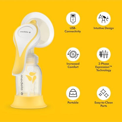 Harmony Flex Manual Breastpump, with 2-Phase Expression Technology, Compact, Lightweight & Ideal for Travelling|B08DBMQSVN