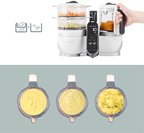 Robot nutribaby+ blanc + contenant Isy inox - Babymoov|B0BPJ1YPYT
