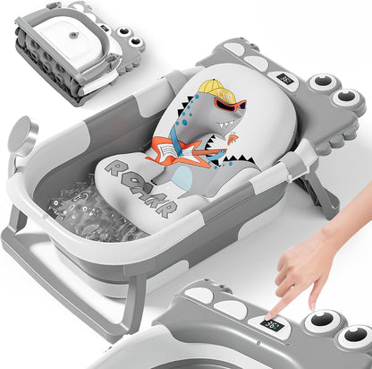 baignoire bébé pliable avec coussin & thermomètre