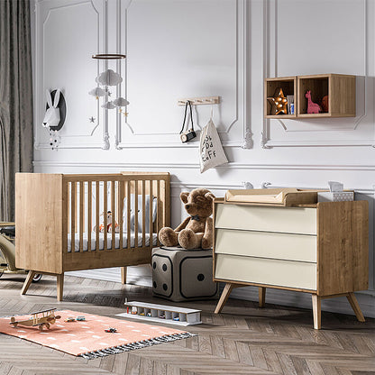 Lit Bébé Vintage Chêne - 60 x 120 cm Vox Meubles