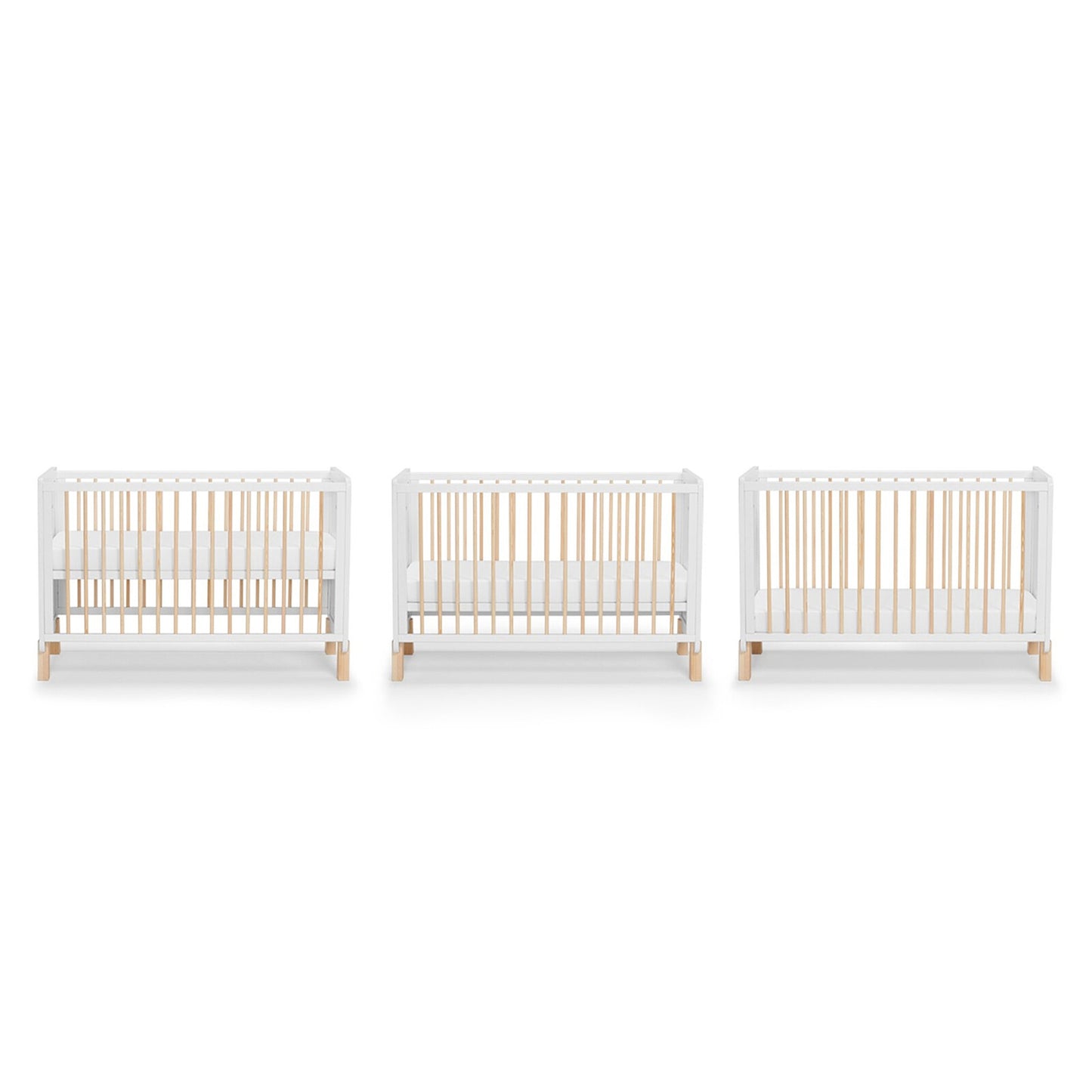 Lit Bébé Evolutif NICO Blanc et Bois - 60 x 120 cm Kinderkraft
