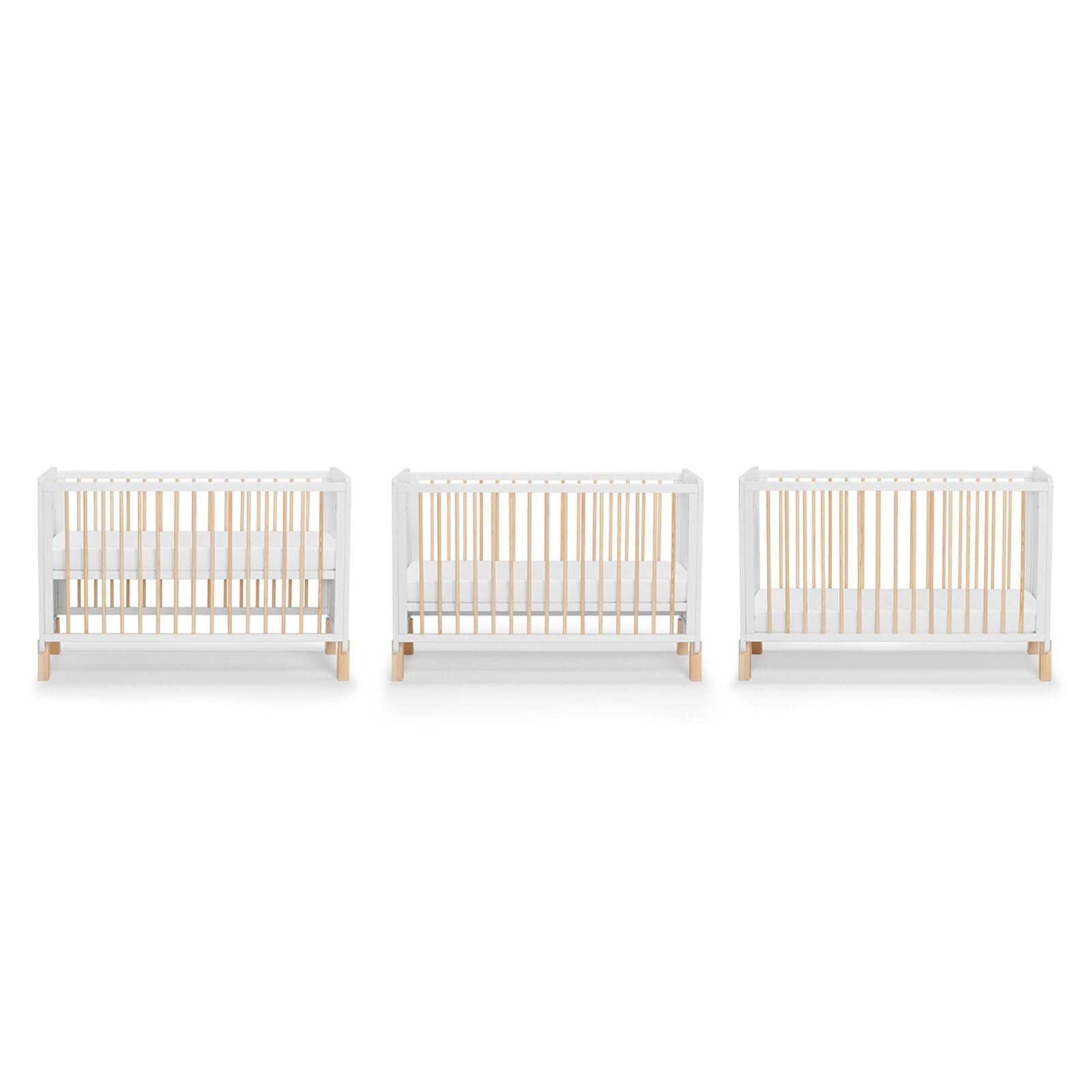 Lit Bébé Evolutif NICO Blanc et Bois - 60 x 120 cm Kinderkraft