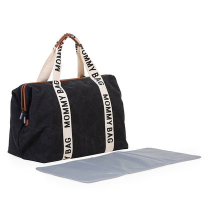 Avis Mommy Bag Large Signature Canvas - Noir