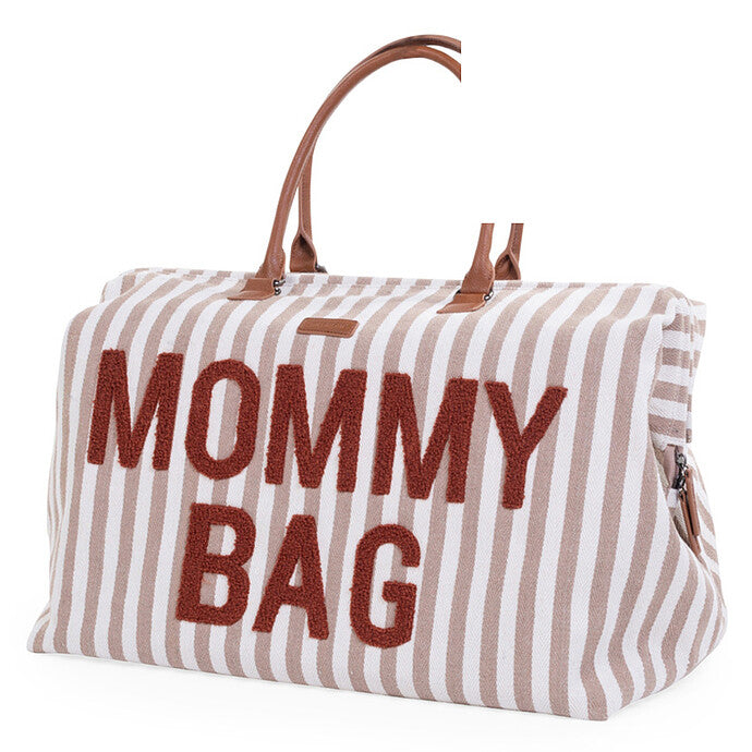 Mommy Bag Large - Rayures Nude Terracotta Childhome