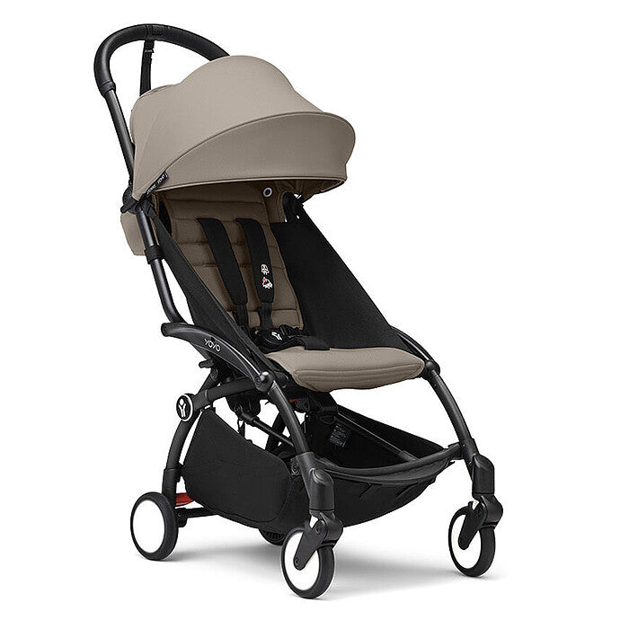 Poussette YOYO³ Complète 0+ et 6  Châssis Noir - Taupe Stokke