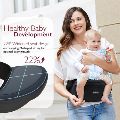Porte-bébé Hip Seat Medium – Noir | Momcozy – Ergonomique & confortable