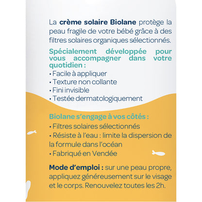 Crème Solaire SPF50 Format Voyage - 100 ml Biolane