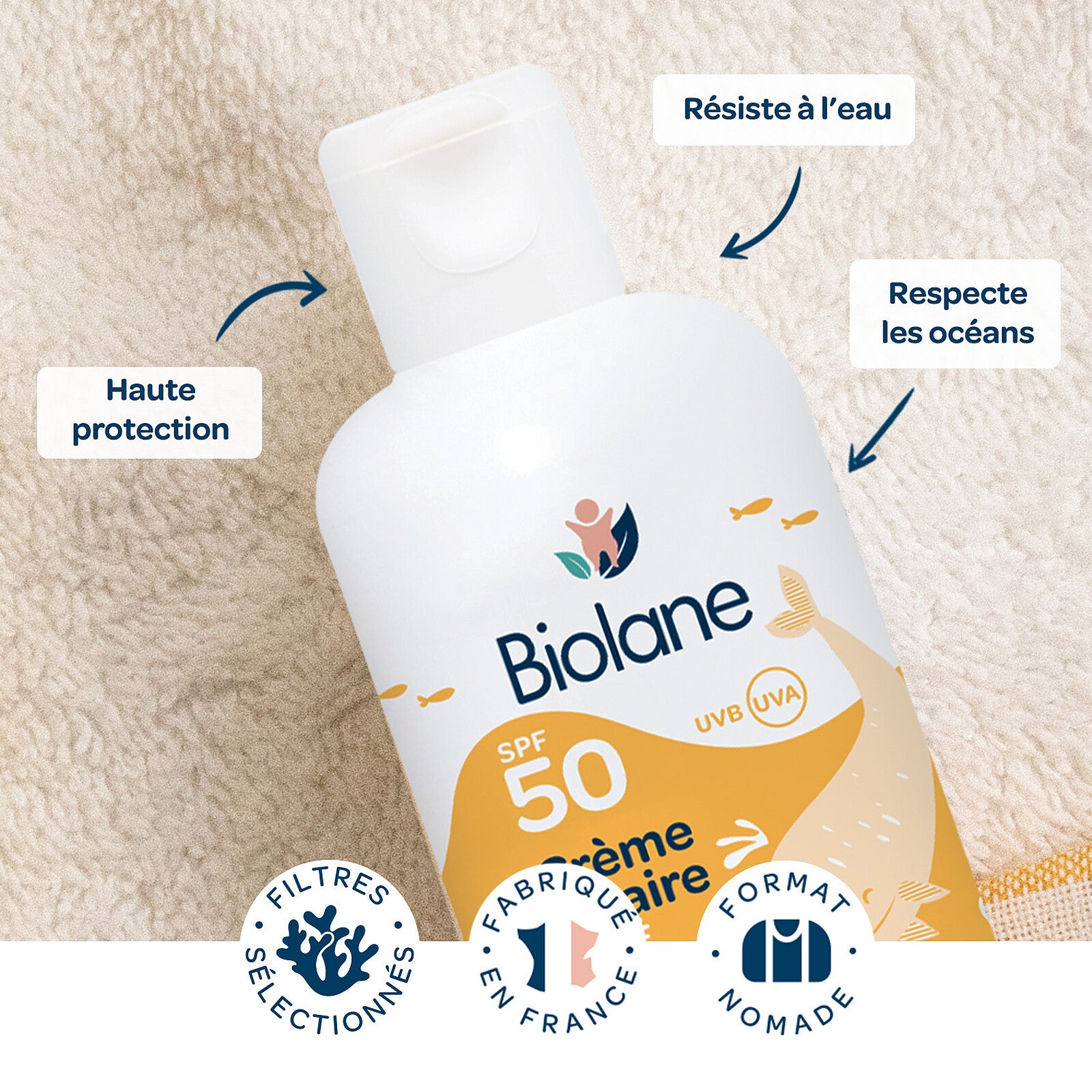 Avis Crème Solaire SPF50 Format Voyage - 100 ml